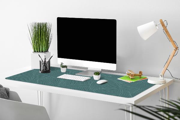 Large desk mat for children water leaf