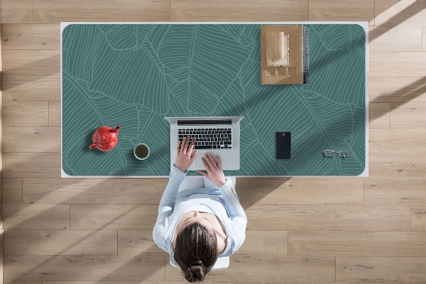 Large desk mat for children water leaf
