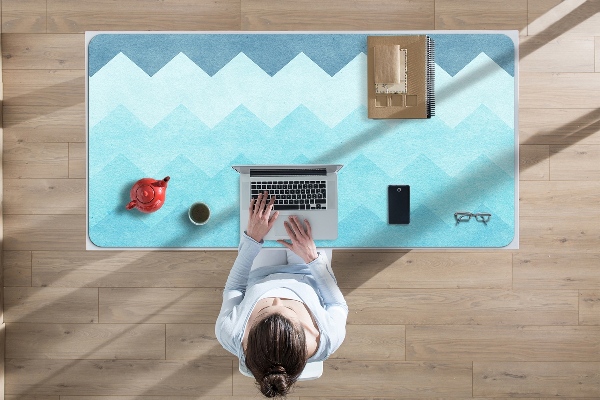 Large desk mat for children zigzag pattern