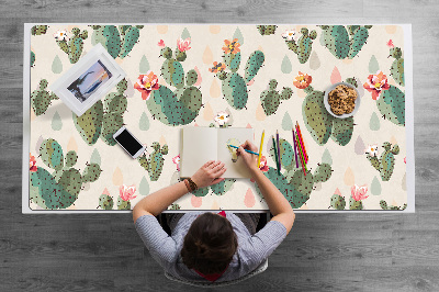 Large desk mat for children cacti