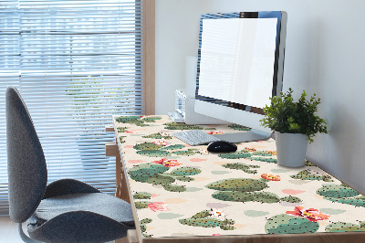 Large desk mat for children cacti