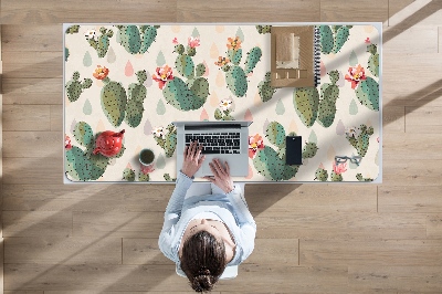 Large desk mat for children cacti