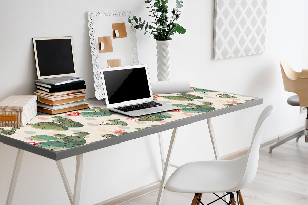 Large desk mat for children cacti