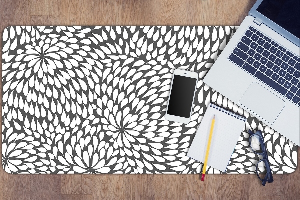 Large desk pad PVC protector black flower