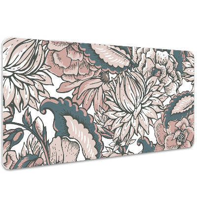 Large desk mat table protector pink flowers