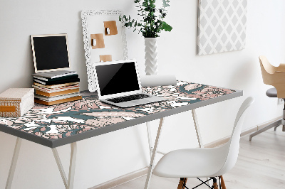 Large desk mat table protector pink flowers