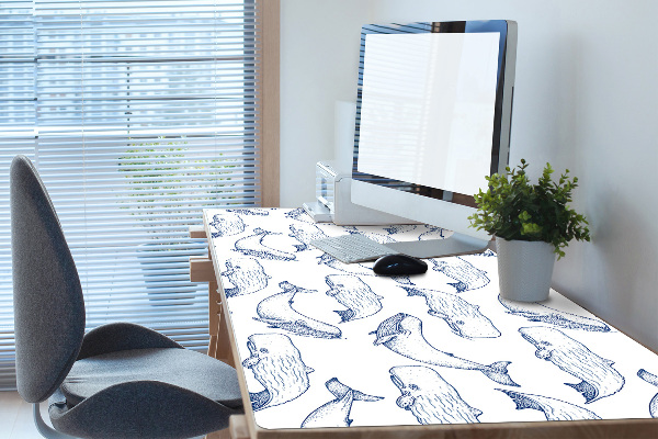 Full desk pad blue Whales
