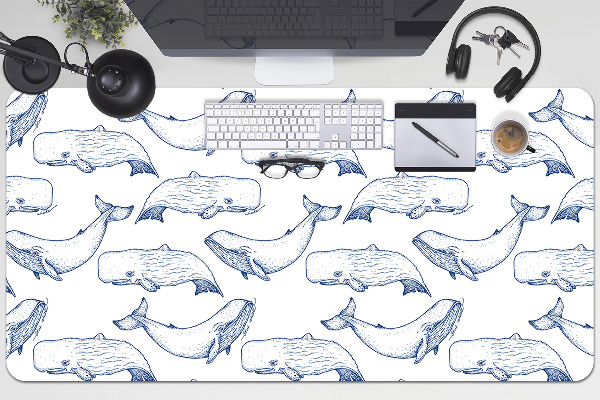 Full desk pad blue Whales