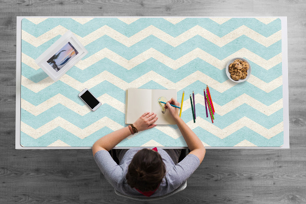 Large desk mat for children zigzags