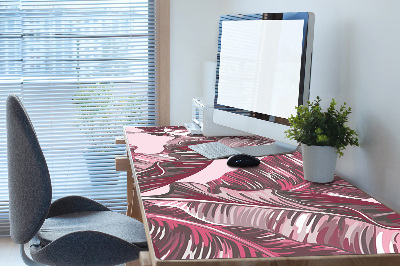 Large desk pad PVC protector pink palm tree