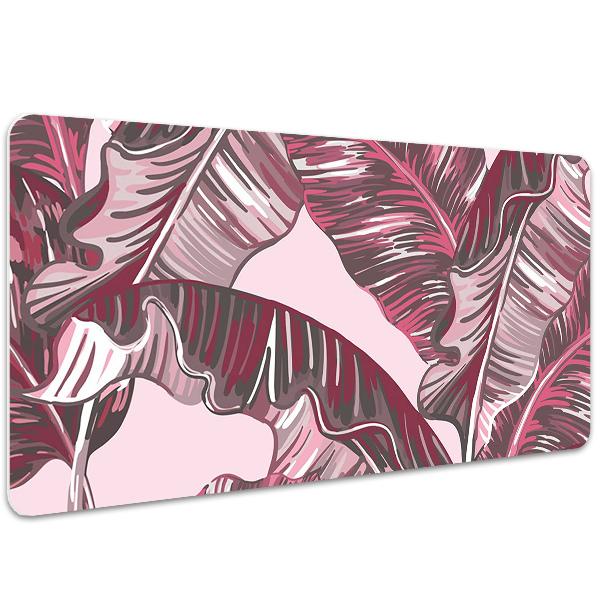 Large desk pad PVC protector pink palm tree