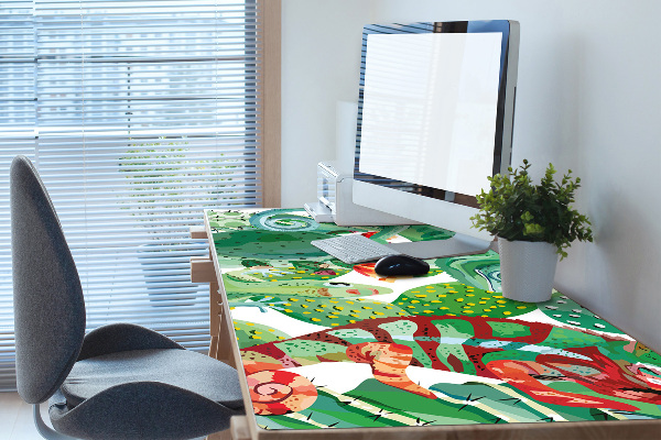 Large desk mat for children chameleons