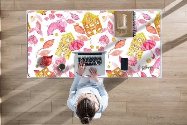 Large desk mat for children hippos