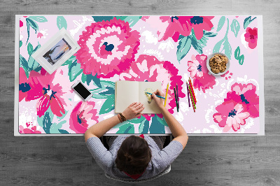 Large desk mat for children flowers