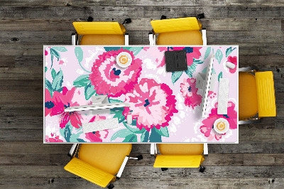 Large desk mat for children flowers