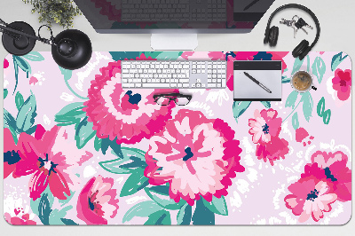 Large desk mat for children flowers