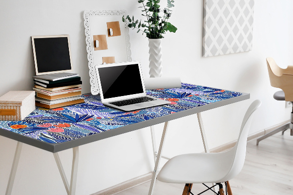 Large desk mat table protector Wild flowers