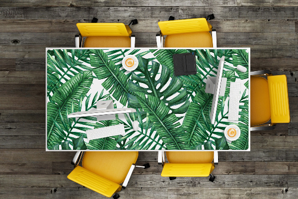 Large desk mat table protector monstera leaf