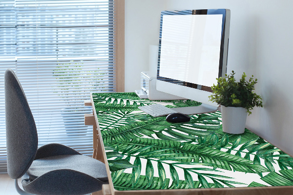Large desk mat table protector monstera leaf