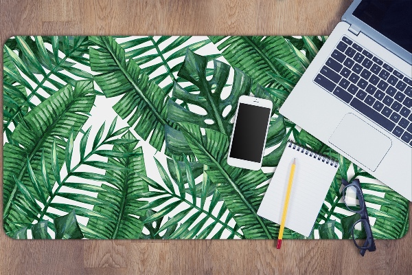 Large desk mat table protector monstera leaf