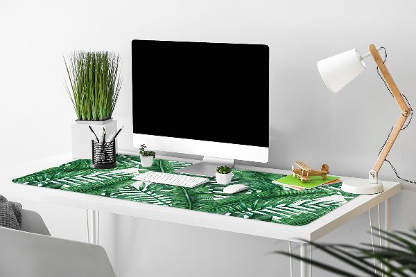 Large desk mat table protector monstera leaf