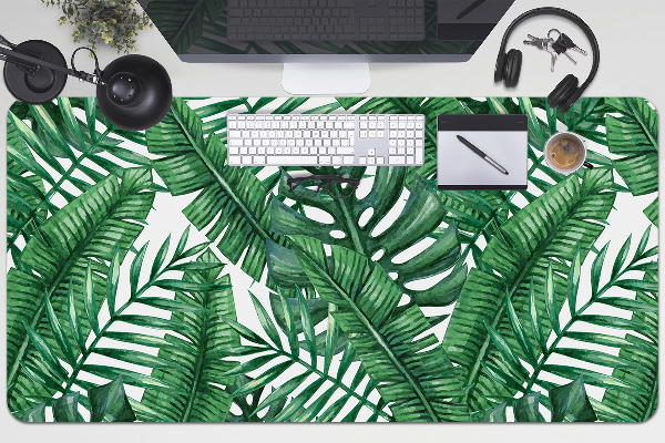 Large desk mat table protector monstera leaf