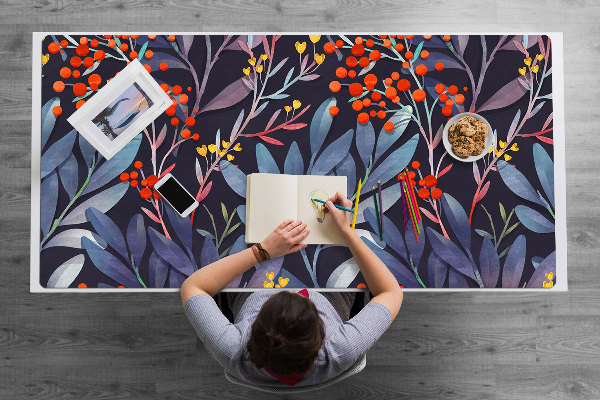 Large desk pad PVC protector picture of flowers