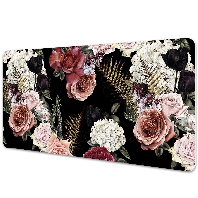 Large desk mat table protector Dark garden