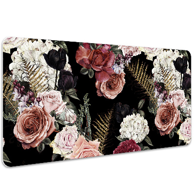 Large desk mat table protector Dark garden