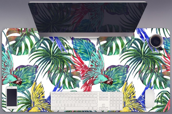 Large desk mat for children parrots