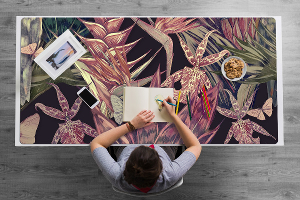 Full desk mat Birds and leaves