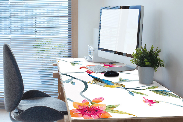 Large desk mat for children flowers
