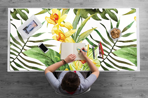 Desk pad exotic leaf