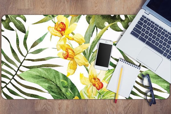 Desk pad exotic leaf