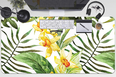 Desk pad exotic leaf