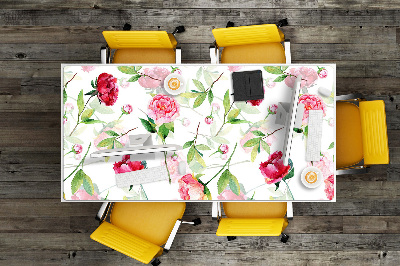 Desk pad red flowers