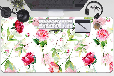 Desk pad red flowers