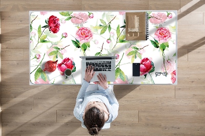 Desk pad red flowers