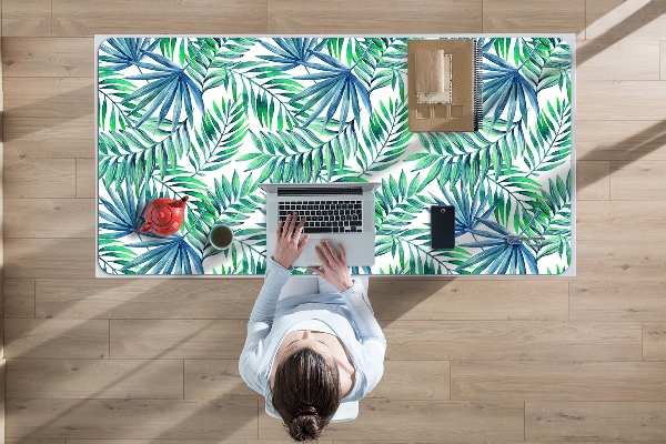 Desk pad painted leaves