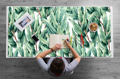 Desk pad painted leaves