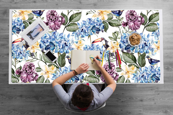 Large desk pad PVC protector retro flowers