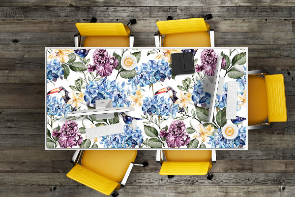 Large desk pad PVC protector retro flowers