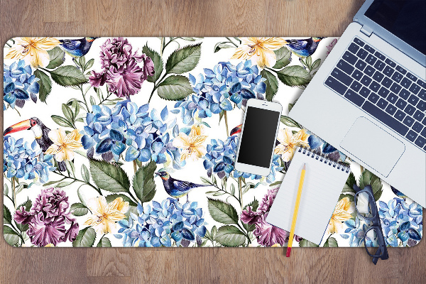 Large desk pad PVC protector retro flowers