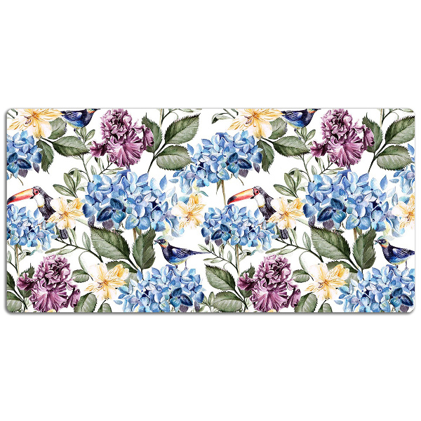 Large desk pad PVC protector retro flowers