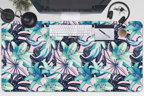 Full desk mat painted lilies