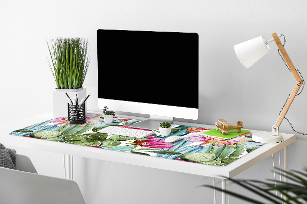 Full desk mat cactus flowers