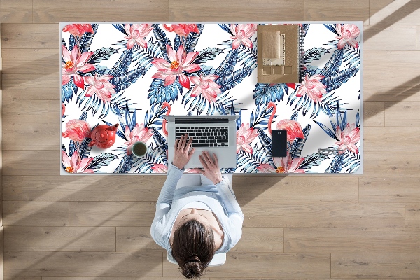 Full desk protector painted flamingo
