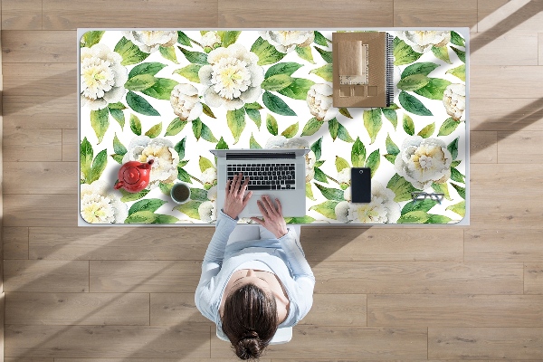 Large desk mat for children Peonies