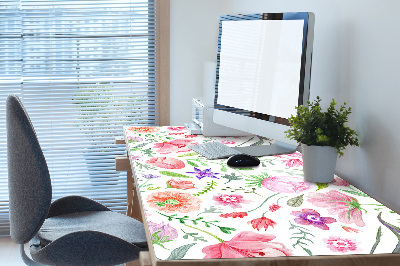 Desk pad painted flowers