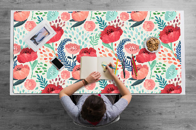 Large desk mat for children Poppy seed flower